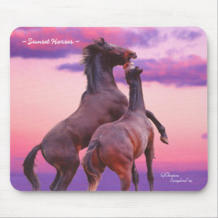 Alfombrilla De Ratón Silvestre de cría Stallions Caballos Sunrise Mouse