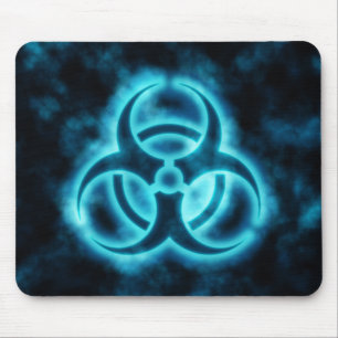 Alfombrilla De Ratón Símbolo Azul-Blanco Mousepad del Biohazard del