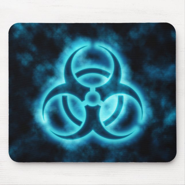 Alfombrilla De Ratón Símbolo Azul-Blanco Mousepad del Biohazard del (Frente)