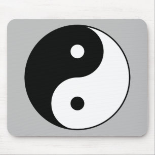 Alfombrilla De Ratón símbolo blanco negro de yin yang