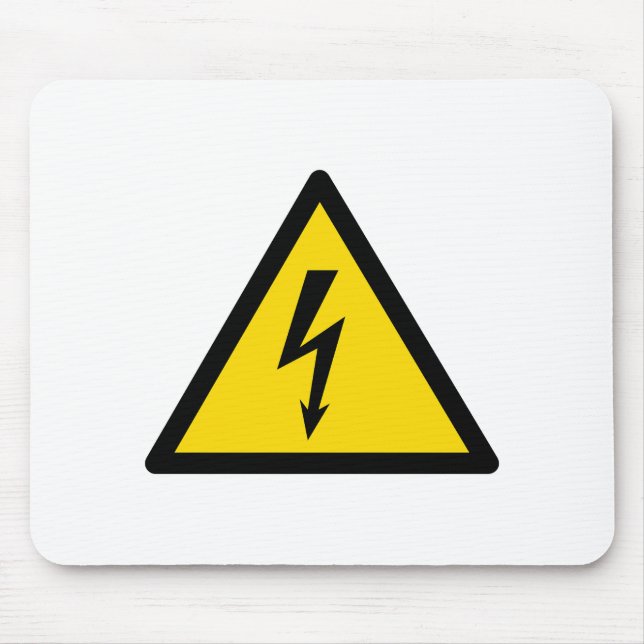 Alfombrilla De Ratón símbolo de alta tensión símbolo eléctrico precauci (Frente)