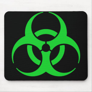 Alfombrilla De Ratón Símbolo de biohazard verde