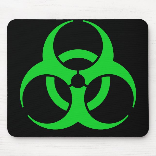 Alfombrilla De Ratón Símbolo de biohazard verde (Frente)