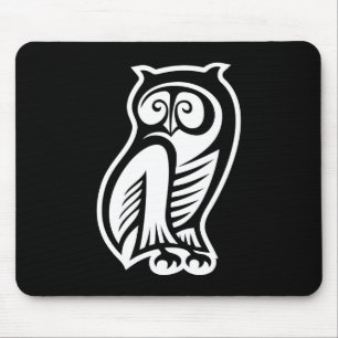 Alfombrilla De Ratón Símbolo de búho blanco