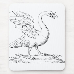 Alfombrilla De Ratón Símbolo de cisne de amor y fidelidad Arte refinado