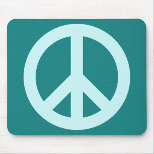 Alfombrilla De Ratón Símbolo de paz de aqua y turquesa