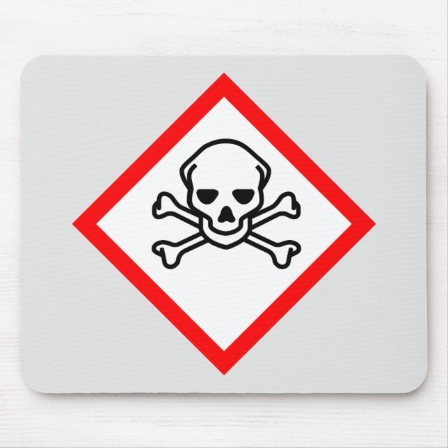 Alfombrilla De Ratón Símbolo de peligro cráneo y cruz (Frente)