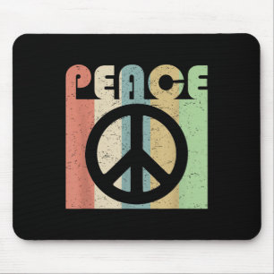 Alfombrilla De Ratón Símbolo de signo de paz inspirador cita retro vint
