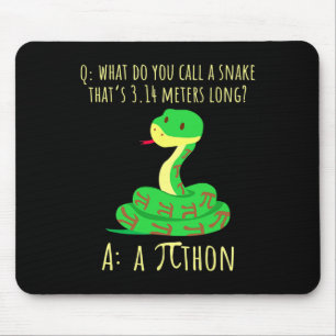 Alfombrilla De Ratón Símbolo divertido de Pi Pithon Python para profeso