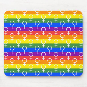 Alfombrilla De Ratón Símbolo femenino patrón arco iris
