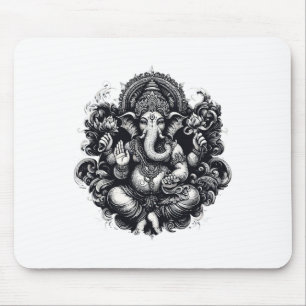 Alfombrilla De Ratón Símbolo Ganesh Yoga Hindú Dios Elefante Ganesha Pu