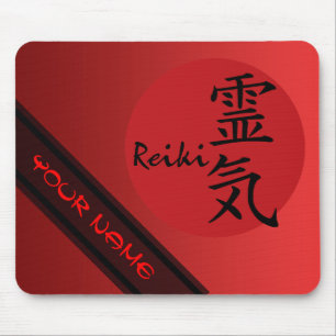 Alfombrilla De Ratón Símbolo REIKI negro rojo + tu nombre e imagen