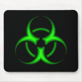 Alfombrilla De Ratón Símbolo verde de neón Mousepad del Biohazard