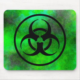 Alfombrilla De Ratón Símbolo verde Mousepad del Biohazard de la niebla