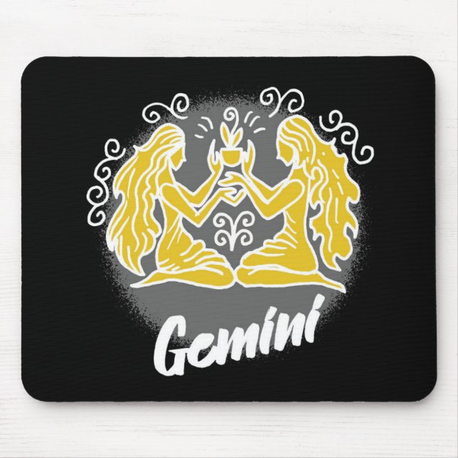 Alfombrilla De Ratón Símbolo zodiac géminis (Frente)
