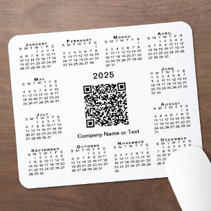 Alfombrilla De Ratón Simple 2025 Calendario Empresa Código QR en blanco