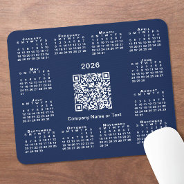 Alfombrilla De Ratón Simple 2026 Calendario de negocios Código QR sobre