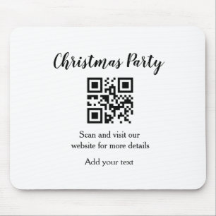 Alfombrilla De Ratón Simple christmas party website barcode QR add name
