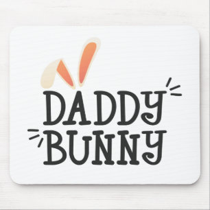 Alfombrilla De Ratón Simple Daddy Bunny Easter Typography   Mousepad