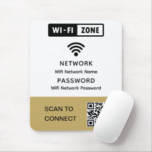 Alfombrilla De Ratón Simple Elegante Wifi QR Código contraseña de red