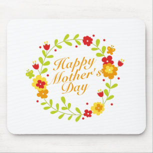 Alfombrilla De Ratón Simple Feliz Día de la Madre Floral Mousepad
