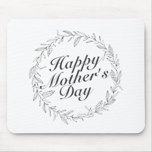 Alfombrilla De Ratón Simple Feliz Día de la Madre Floral Mousepad