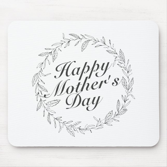 Alfombrilla De Ratón Simple Feliz Día de la Madre Floral Mousepad (Frente)