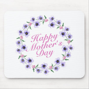 Alfombrilla De Ratón Simple Feliz Día de la Madre Floral Mousepad