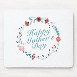 Alfombrilla De Ratón Simple Feliz Día de la Madre Floral Mousepad