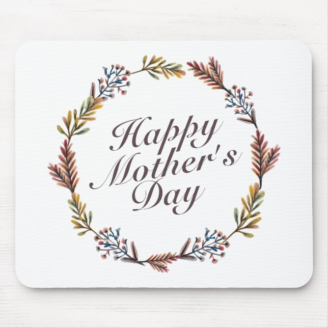 Alfombrilla De Ratón Simple Feliz Día de la Madre Floral Mousepad (Frente)
