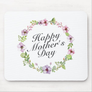 Alfombrilla De Ratón Simple Feliz Día de la Madre Floral Mousepad