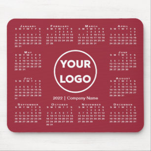 Alfombrilla De Ratón Simple logo comercial del calendario 2022 sobre Bo