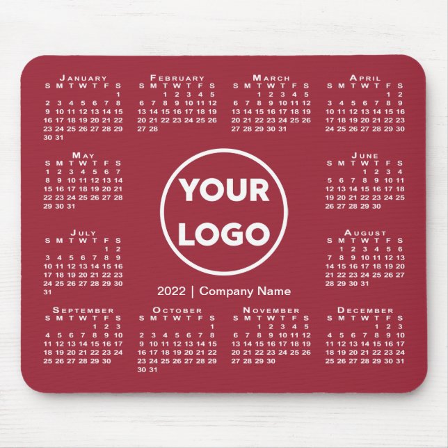 Alfombrilla De Ratón Simple logo comercial del calendario 2022 sobre Bo (Frente)