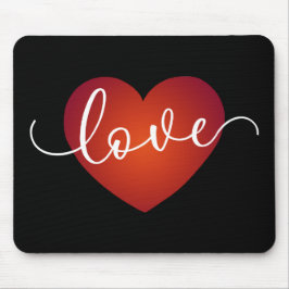 Alfombrilla De Ratón Simple Love Calligraphy Valentine | Mousepad