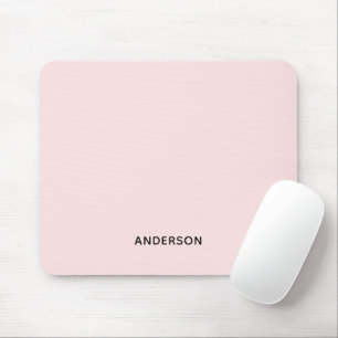 Alfombrilla De Ratón Simple Monograma Rosa Personalizado y Nombre   Ele