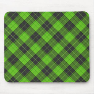Alfombrilla De Ratón Simple patrón de tartán diagonal en verde oscuro
