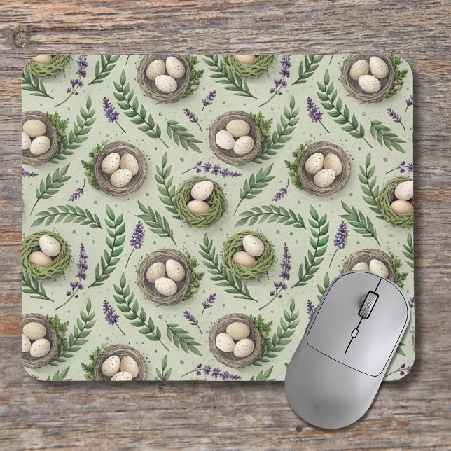 Alfombrilla De Ratón Simple Sage Green Easter Eggs Lavender Nest (Subido por el creador)