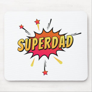 Alfombrilla De Ratón Simple Superdad Comic Retro Pop Art   Almohadilla