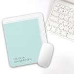 Alfombrilla De Ratón Simple y elegante bloque de color Aqua Minimalista<br><div class="desc">Un sencillo diseño minimalista que transmite un sentido de elegancia y estilo clásico con su moderno diseño de bloques de color en la acuamarina clara. La plantilla de texto para este diseño incluye su nombre en la esquina inferior izquierda del diseño. La versatilidad de este diseño minimalista funciona muy bien...</div>