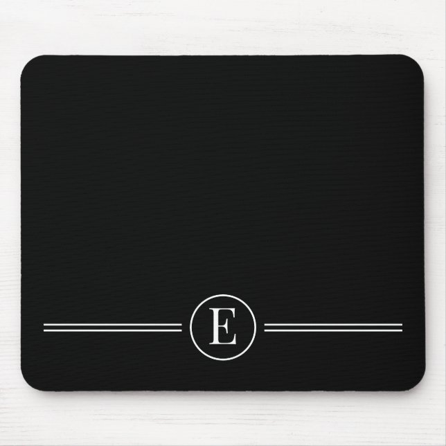 Alfombrilla De Ratón Simple y moderno Monograma negro Mousepad (Frente)