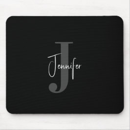 Alfombrilla De Ratón Simple y moderno nombre personalizado y monograma 