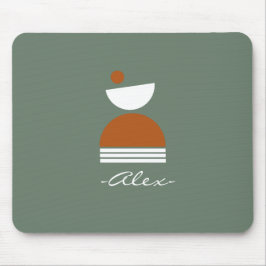 Alfombrilla De Ratón Simple y simple abstracto Humo monogramado verde m