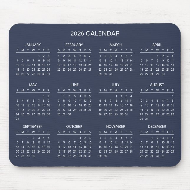 Alfombrilla De Ratón Simple Yet Elegant 2026 Calendar | Mousepad (Frente)