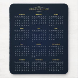 Alfombrilla De Ratón Simple Yet Elegant 2026 Calendar | Mousepad