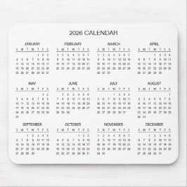 Alfombrilla De Ratón Simple Yet Elegant 2026 Calendar | Mousepad