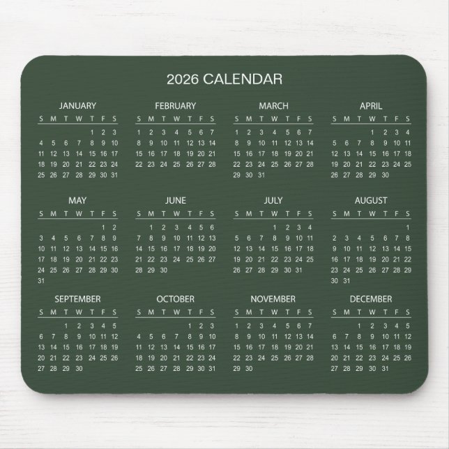 Alfombrilla De Ratón Simple Yet Elegant 2026 Calendar | Mousepad (Frente)