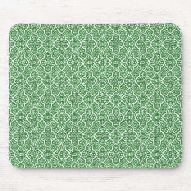 Alfombrilla De Ratón Simplemente clásico Damask Mousepad, Kelly Green (Frente)