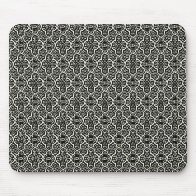 Alfombrilla De Ratón Simplemente clásico Damask Mousepad, negro (Frente)