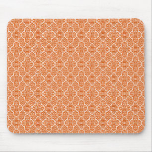 Alfombrilla De Ratón Simplemente clásico Damask Mousepad, Tangerine
