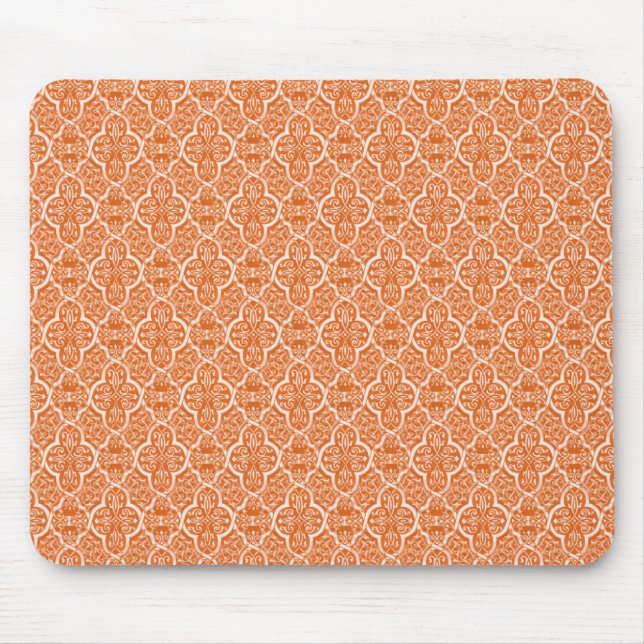Alfombrilla De Ratón Simplemente clásico Damask Mousepad, Tangerine (Frente)